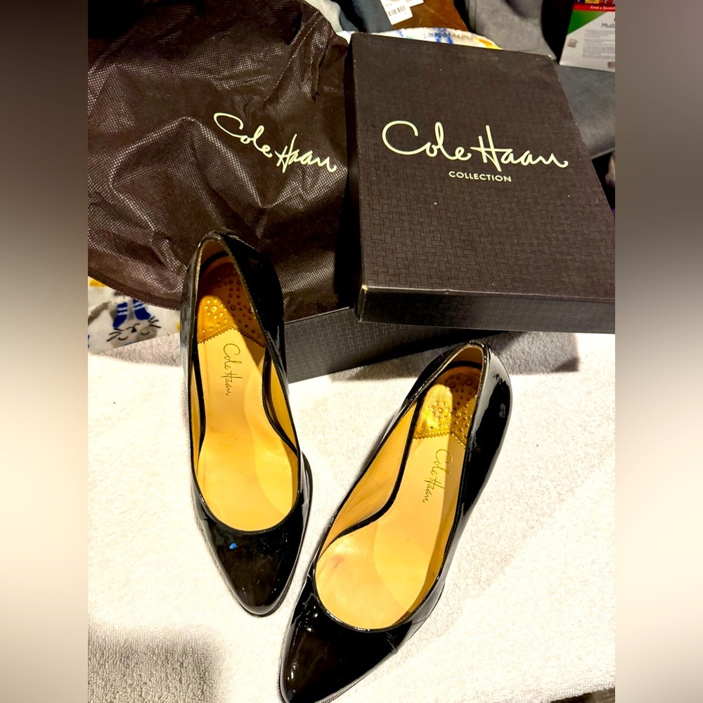 Call Hahn women’s Jenna Air high pump, dark toffee patent leather size 8 1/2 B - Picture 1 of 7